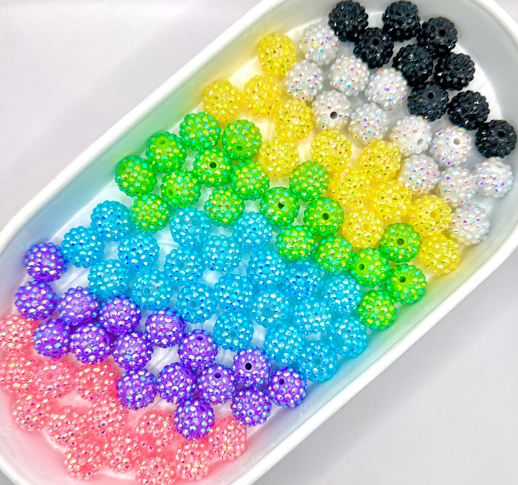 16mm rhinestone acrylic beads