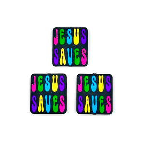 Jesus saves silicone focal bead