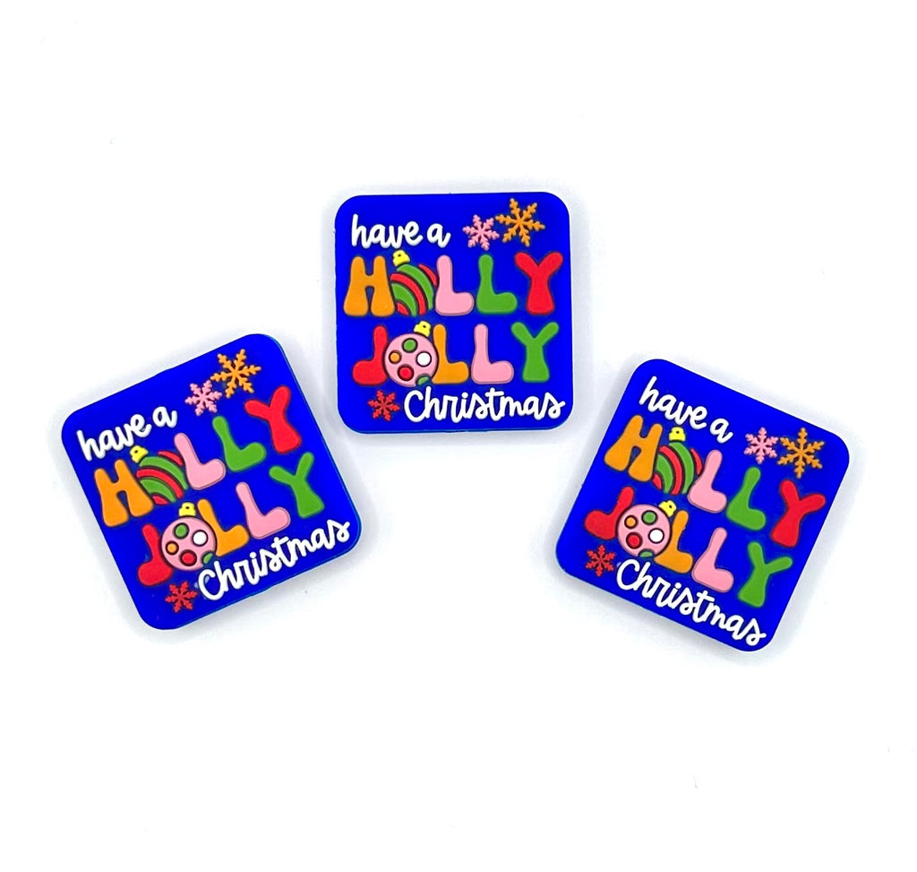 Holly jolly Christmas (HBK exclusive) silicone focal bead