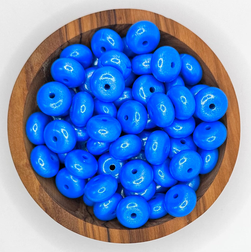14mm Opal Deep blue silicone abacus bead