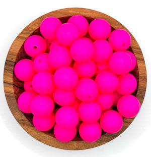 15mm Hot pink silicone bead