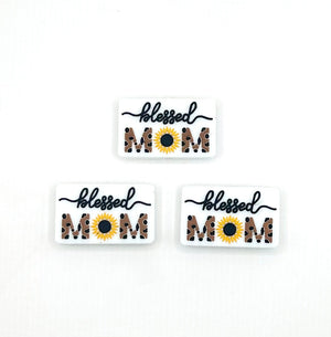 Blessed mom silicone focal bead