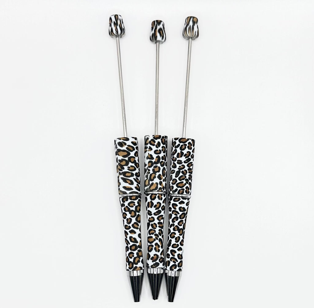 Leopard print beadable pen
