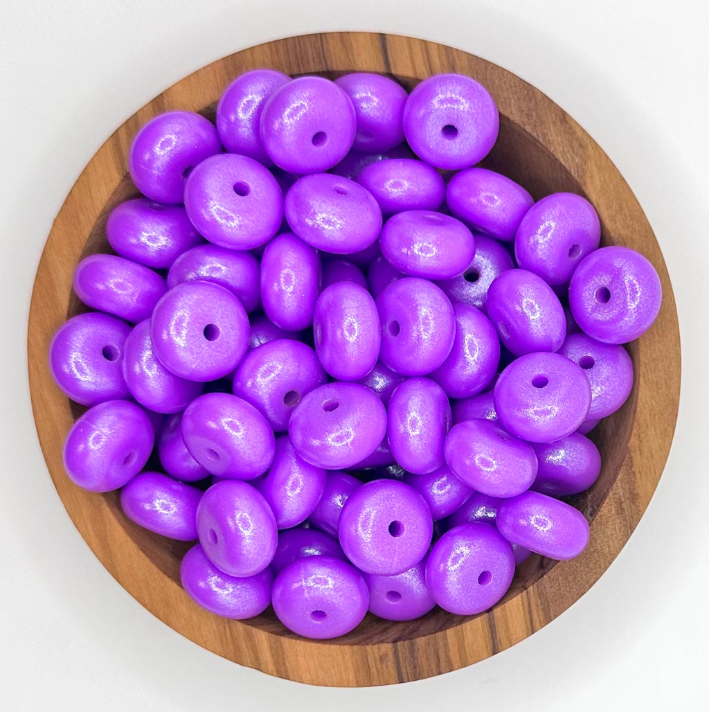14mm Opal purple abacus silicone bead