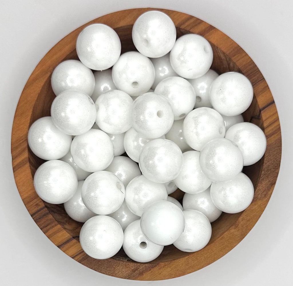 15mm Opal white round silicone bead