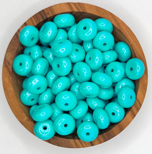 14mm Opal turquoise abacus silicone bead