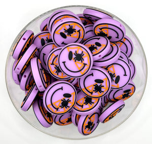 Smilie spider-web silicone focal bead