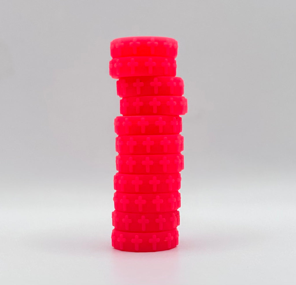 19mm HBK exclusive hot pink cross silicone spacer bead