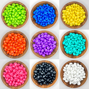 12mm Opal lentil silicone beads