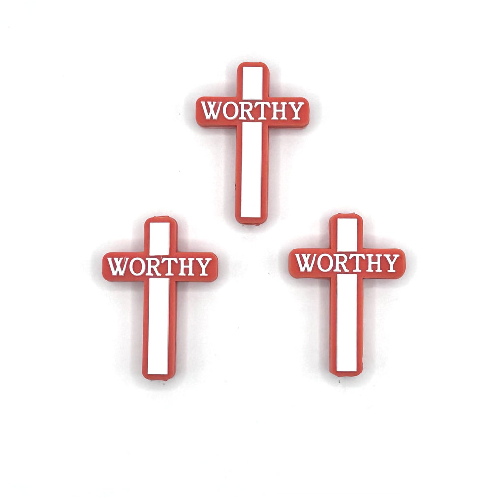 Worthy cross (exclusive) silicone focal bead
