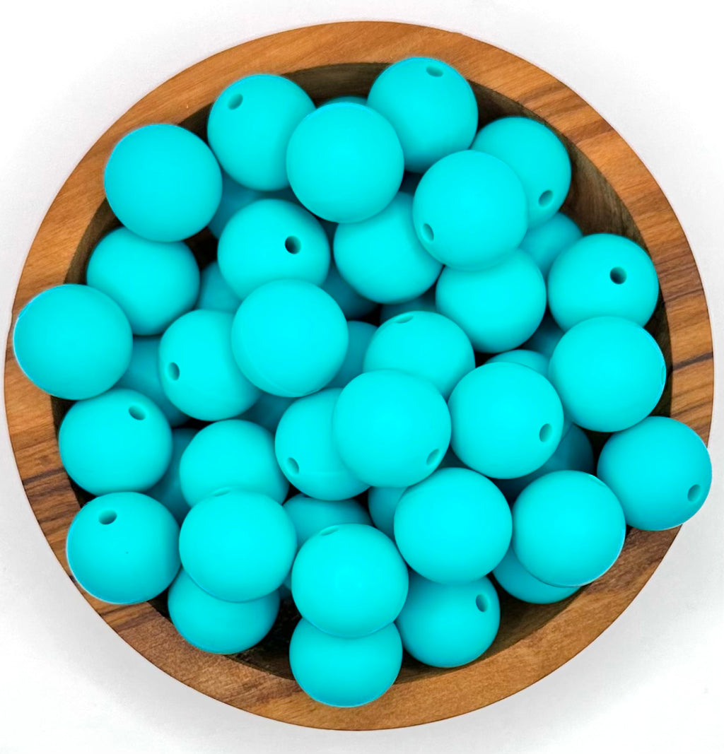 15mm turquoise silicone bead