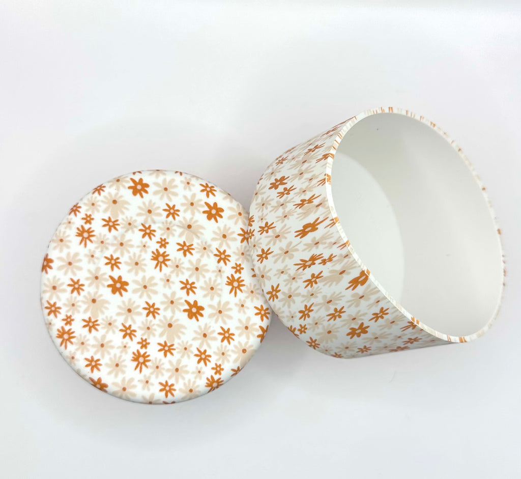 Burnt orange daisy (HBK exclusive) print silicone boot (fits 20oz-40oz cups)