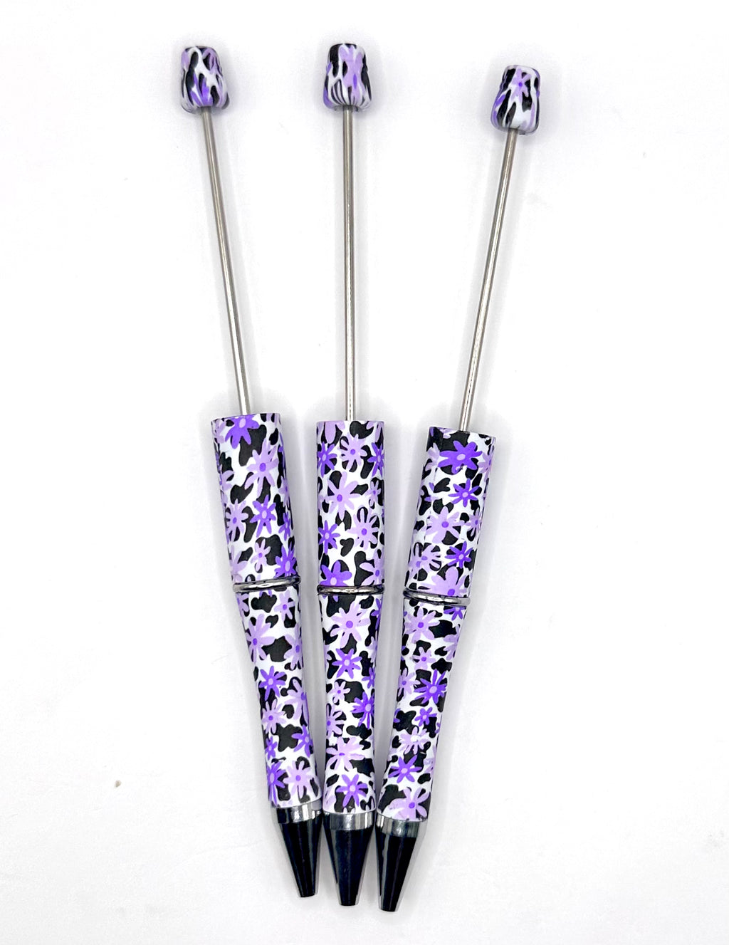 Purple daisy cow print (HBK exclusive) beadable pen