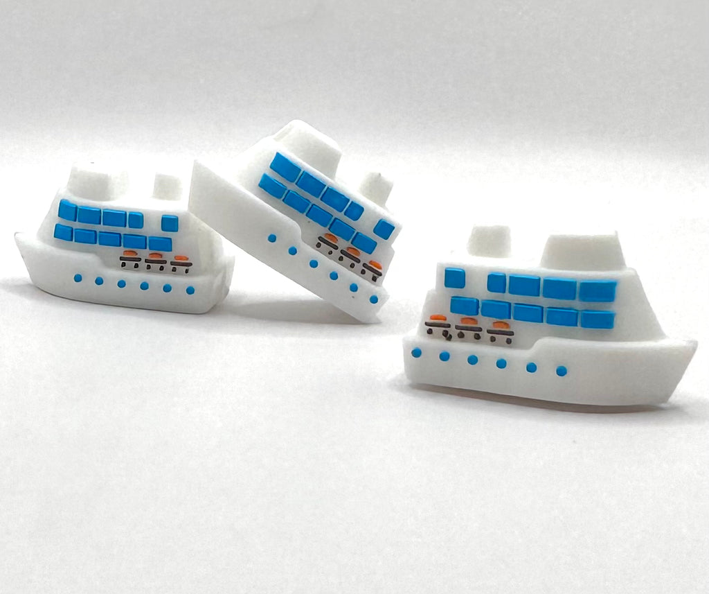 3D cruise ship silicone focal bead