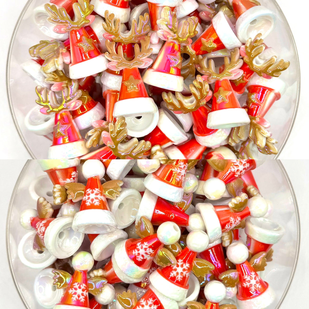 Acrylic Christmas hat beads