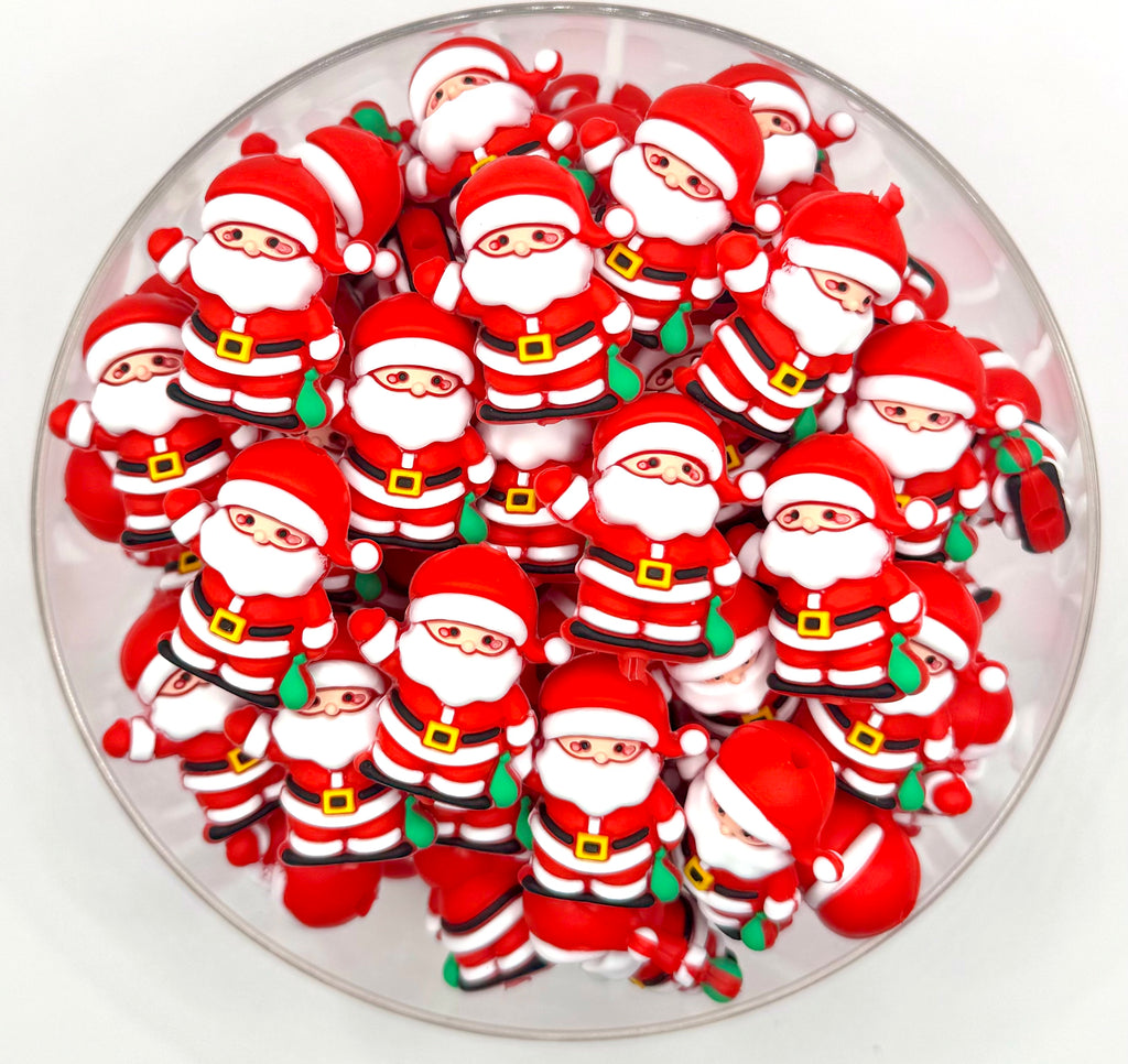 3D Santa silicone focal bead