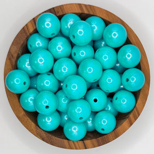 15mm Opal turquoise round silicone bead