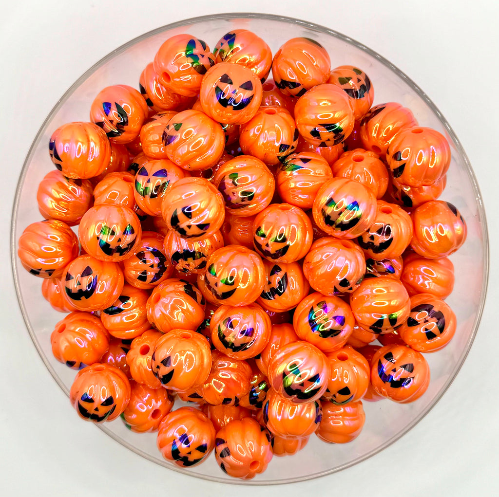 16mm pumpkin acrylic beads