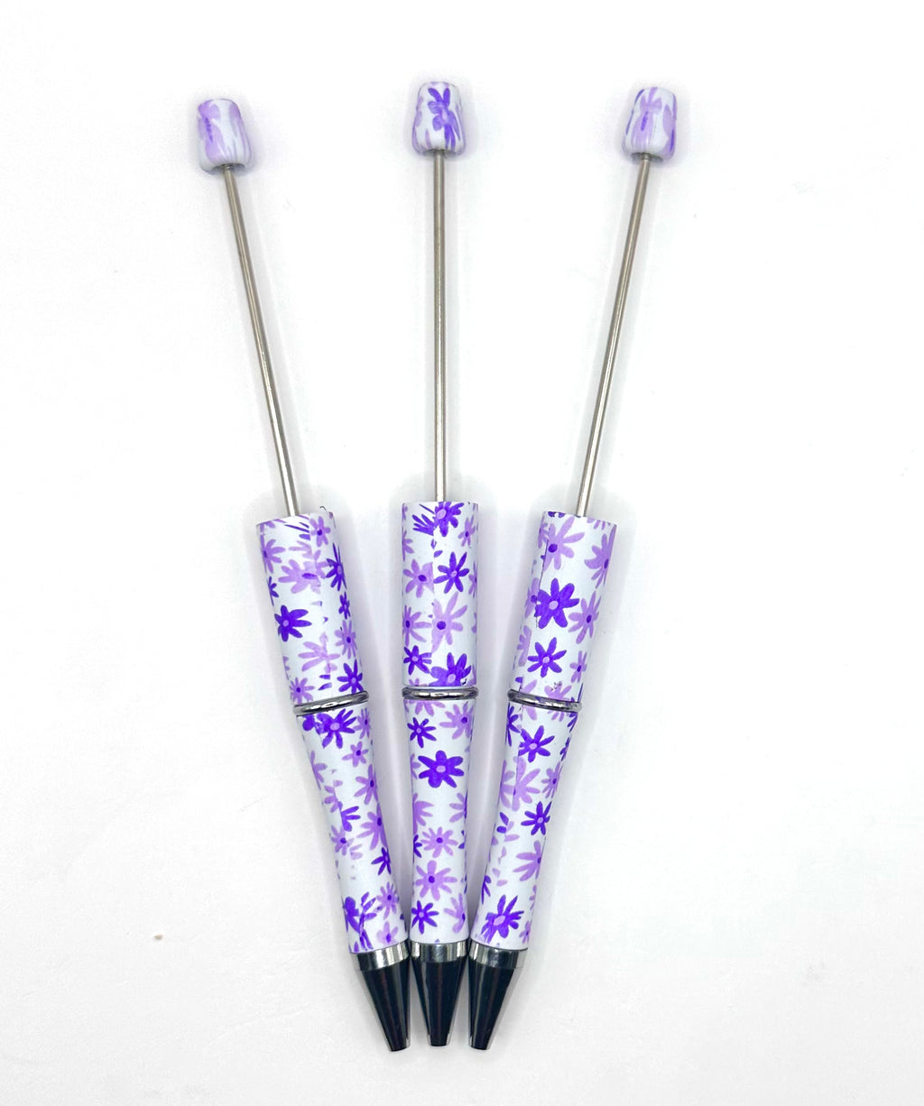 Purple daisy print (HBK exclusive) beadable pen